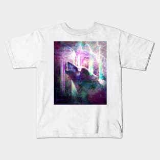 Psychedelic Trippy Wolf Kids T-Shirt